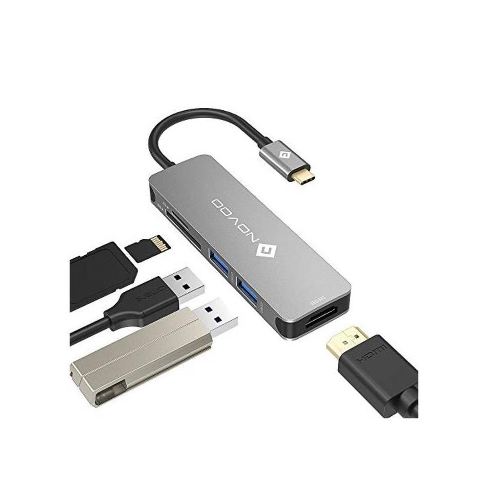 USB C Hub, NOVOO USB Type C Hub Adapter with 4K HDMI, 2 X USB 3.0, SD Card &amp; Micro SD Card Slots USB-C Multiport Adapter USB C Dongle for MacBook Pro Dell XPS HP More Type C Device B075FQY5BN