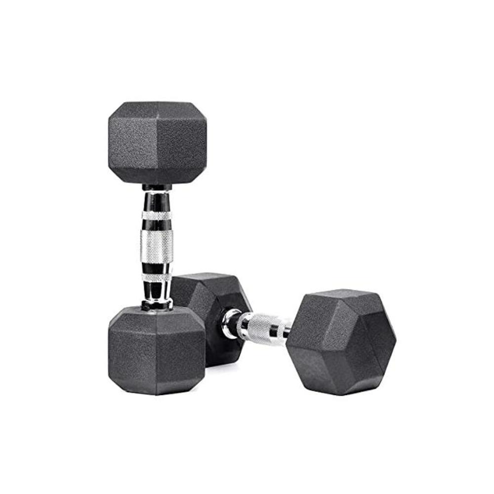 Meteor Essential Rubber Hex Dumbbell Weight Training Exercise Workout Fitness Gym Strength Barbell B0879176DM