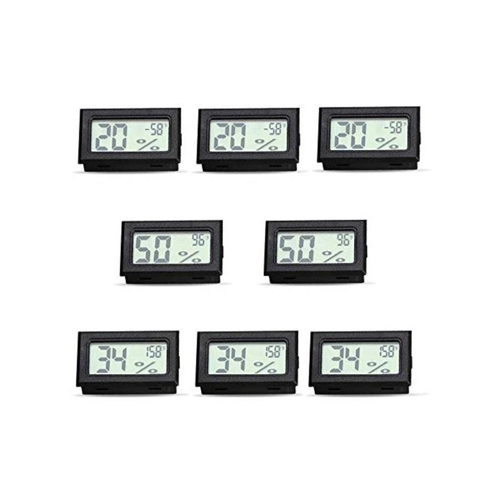 Temperature Humidity Meters Mini Indoor Thermometer Hygrometer LCD Display Fahrenheit (℉) for Humidors, Greenhouse, Garden, Cellar, Cars, Baby Rooms 8 Pcs B08CH9PC7J