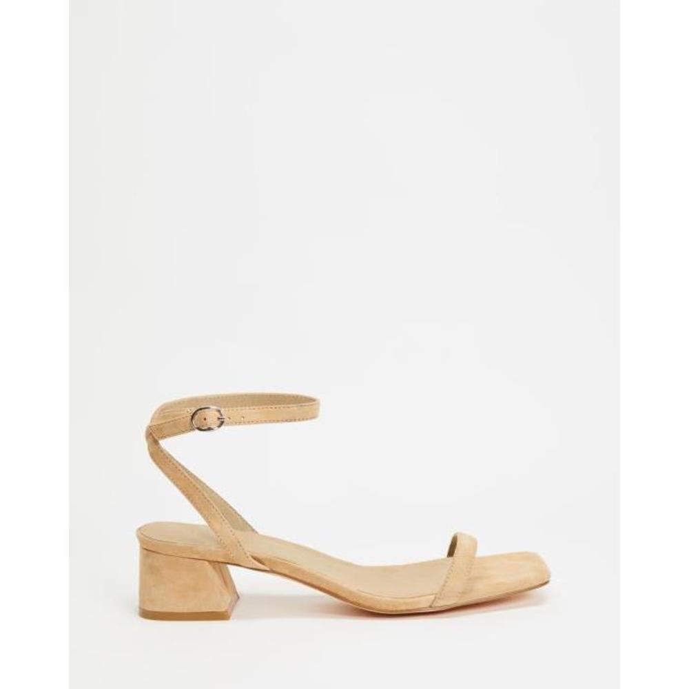 AERE Mid Heel Suede Strappy Sandals AE897SH57ZSK