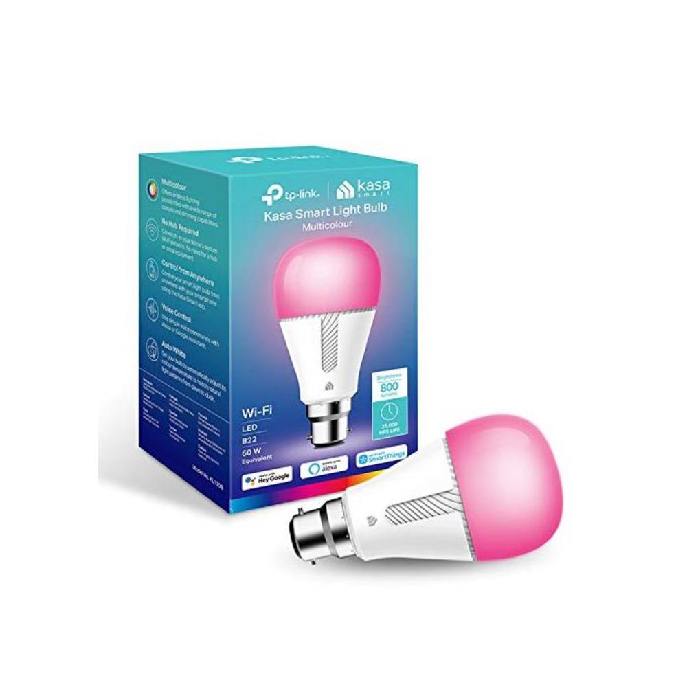 TP-Link Kasa Smart Wi-Fi Light Bulb, Multicolour, Dimmable, No Hub Required, B22 Lamp Base, Control from Anywhere, Works with Alexa &amp; Google (KL130B),White B07R49TMCS
