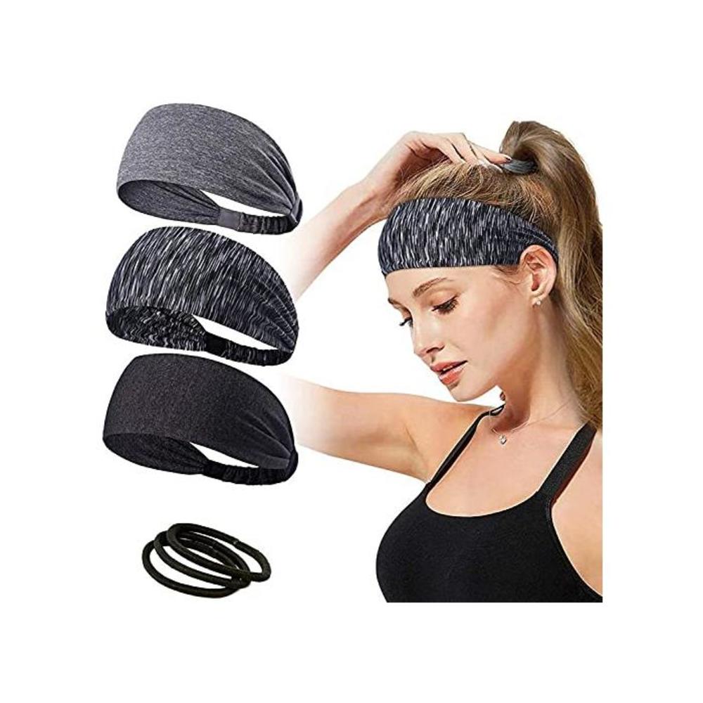 Headbands for Women,T Tersely 3 Pack Women Sport Workout Yoga Headband Non Slip Lightweight Soft Wicking Stretchy Multi Style Bandana Head Wrap Ideal for Fitness Exercise B08BXFZ36L