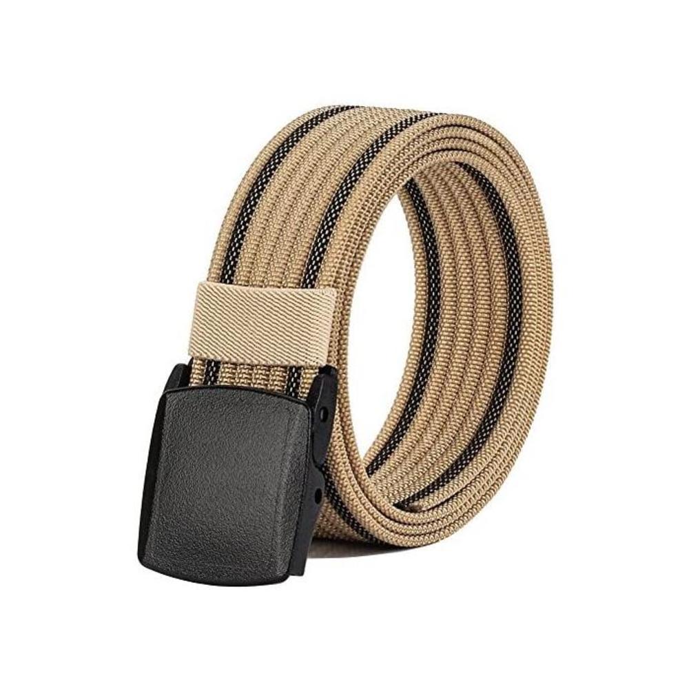 Mens Nylon Belt, Military Tactical Belt with YKK Plastic Buckle, Durable Breathable Canvas Belt for Work Outdoor Cycling Hiking Skiing,Adjustable for Pants Size Below 46inches[53Lo B07MM4C2JV