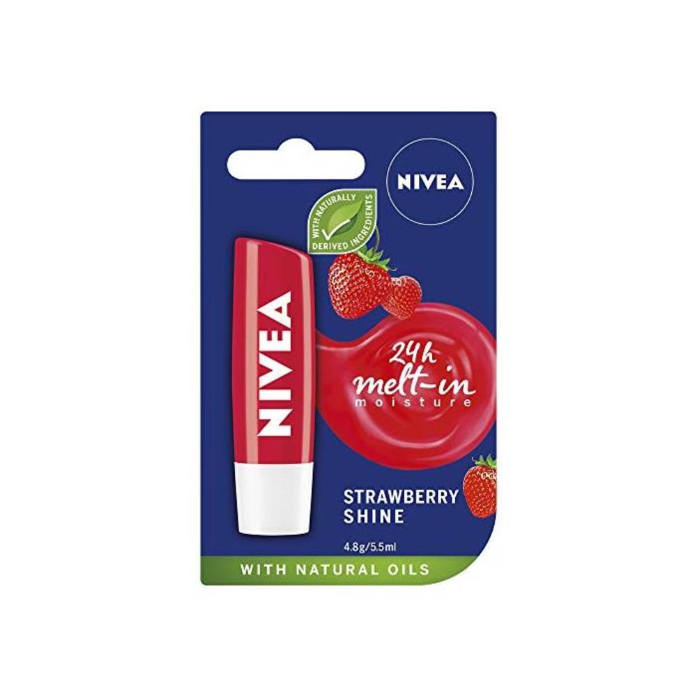 NIVEA Lip Balm, Strawberry Shine, 4.8g B077GMB419