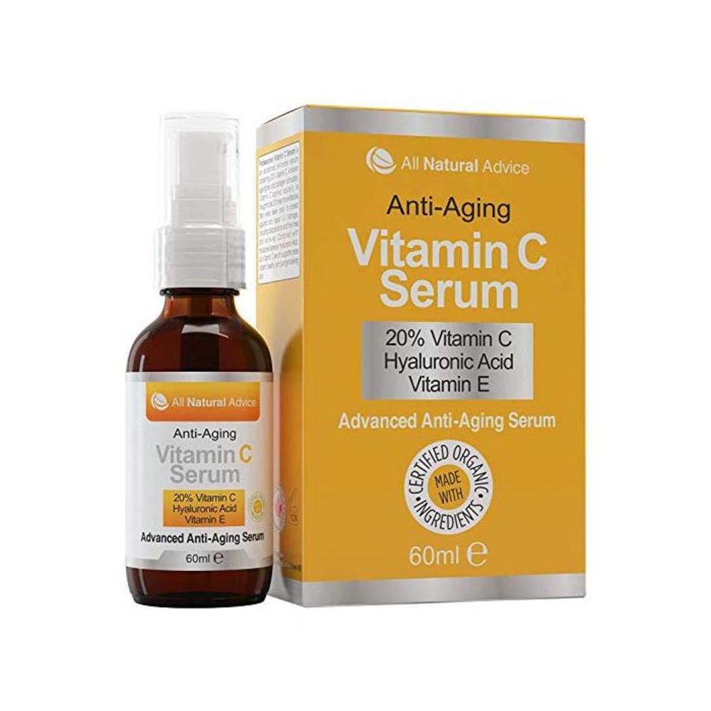 20% Vitamin C Serum - Made in Canada - Certified Organic + 11% Hyaluronic Acid + Vitamin E Moisturizer + Collagen Boost - Reverse Skin Aging, Remove Sun Spots, Wrinkles and Dark Ci B00PL3DK26