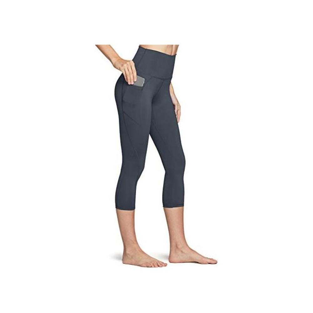 TSLA Capri Yoga Pants with Pockets, 17Inches / 21Inches Capri Workout Leggings, 4-Way Stretch Yoga Capri Leggings w Hidden/Side Pocket B08PK3RLSH