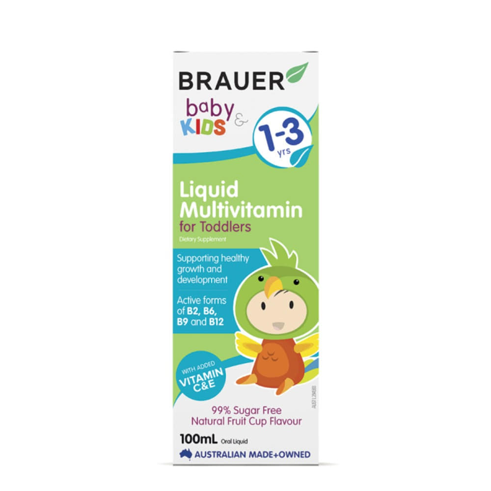 브라우어 배이비 and 키즈 리퀴드 멀티비타민 포 토들러스 (1-3 이얼스) 100ml, Brauer Baby and Kids Liquid Multivitamin for Toddlers (1-3 years) 100ml