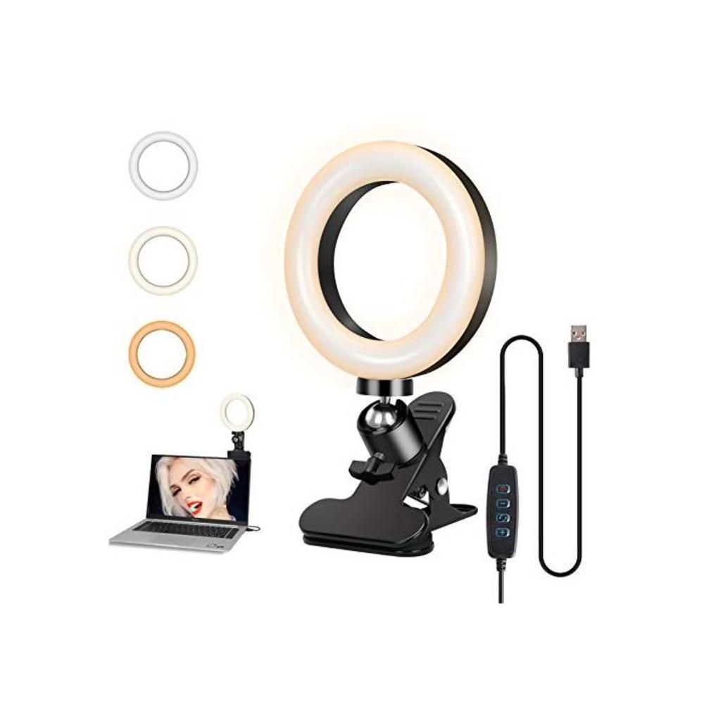 Foscomax Video Conference Lighting Kit, Dimmable LED Ring Light 3000-7500k Clip on Light Conference Light Zoom Lighting for Remote Working/Distance Learning/Live Streaming/Video Co B08TWVHV6K