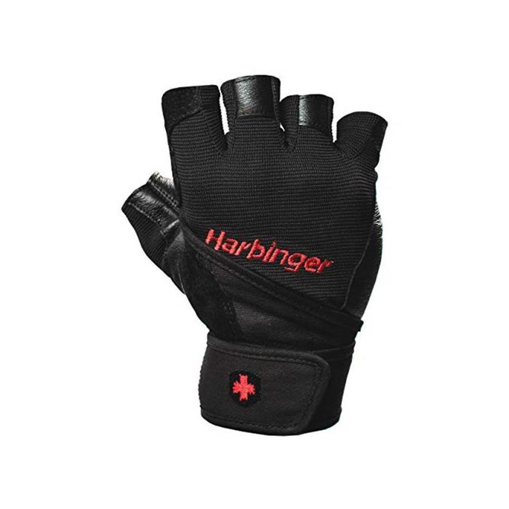 Harbinger Pro Wristwrap Weightlifting Gloves with Vented Cushioned Leather Palm (Pair) B01GT2O2D8