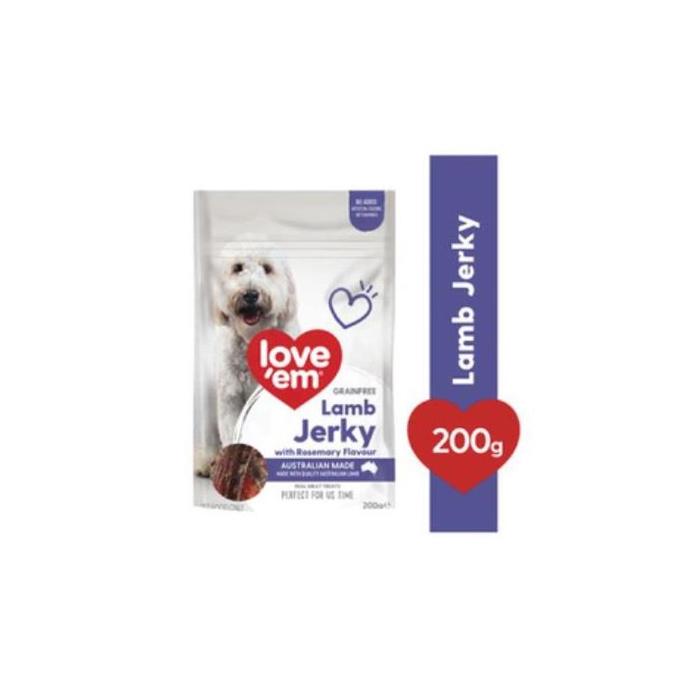 Love&#039;em Grain Free Dog Treats Lamb Jerky With Rosemary Flavour 200g 3875137P