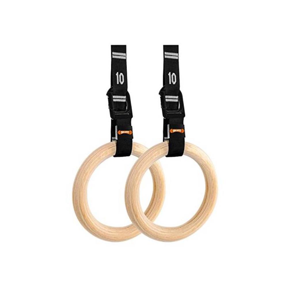 Gym Rings Sikafit Heavy Duty Birch Wood Home Gymnastics Rings Adjustable Numbered Straps Carabiner Fastening System Perfect for Body Building Exercises Pullups, Pushups, Di B08CZB68NN