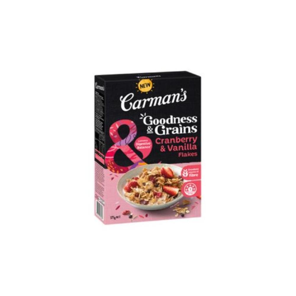 Carmans Goodness &amp; Grains Cereal Flakes Cranberry &amp; Vanilla 375g