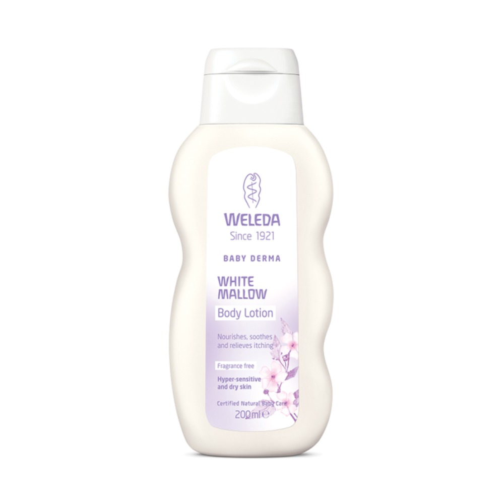 위레다 배이비 Derma 더마 바디 로션 화이트 말로우 (하이퍼-센시티브 and 드라이 스킨 - 프레이그런스 프리) 200ML, Weleda Baby Derma Body Lotion White Mallow (Hyper-Sensitive and Dry Skin - Fragrance Free) 200ml