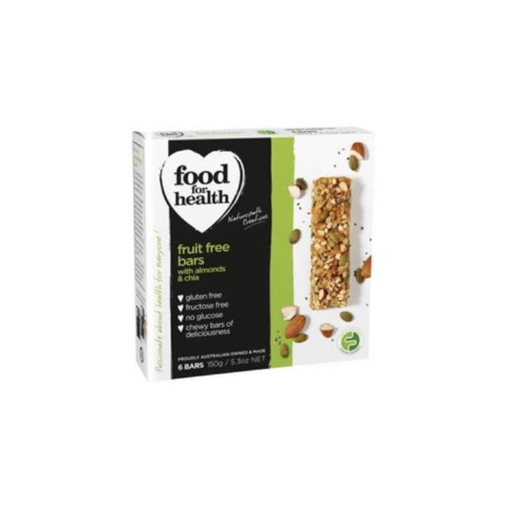 Food for Health Fruit Free Bars With Almond &amp; Chia 6 Bars 150g