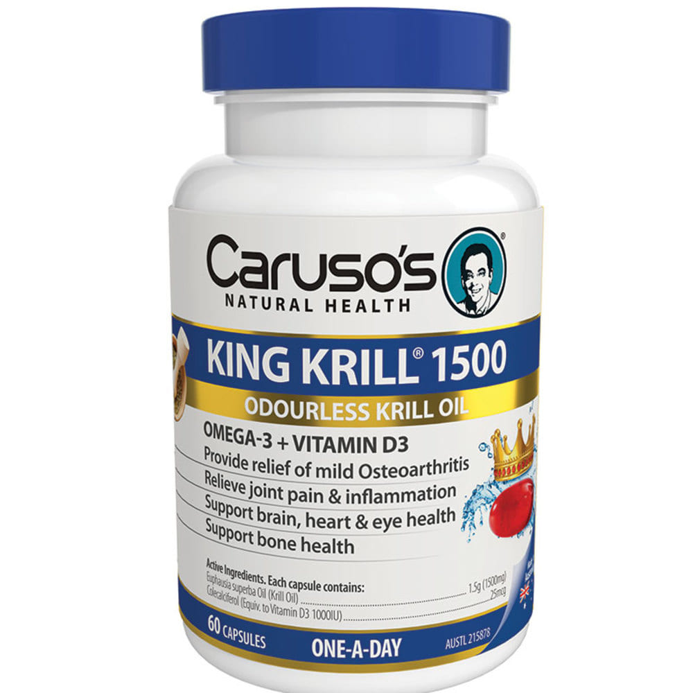 카루소스 내츄럴 헬스 킹 크릴 1500mg 60정 Carusos Natural Health King Krill 1500mg 60 Capsules
