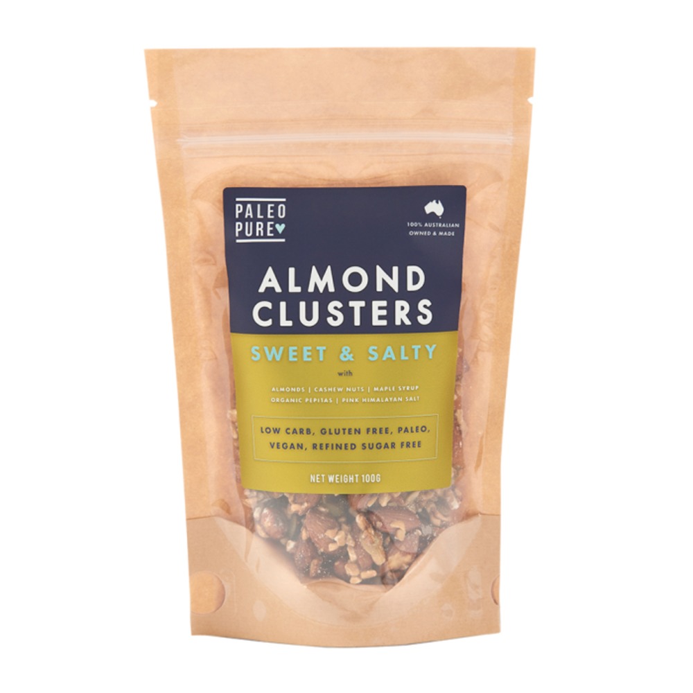 팔레오 퓨어 아몬드 클러스터 스윗 and 솔티 100g, Paleo Pure Almond Clusters Sweet and Salty 100g