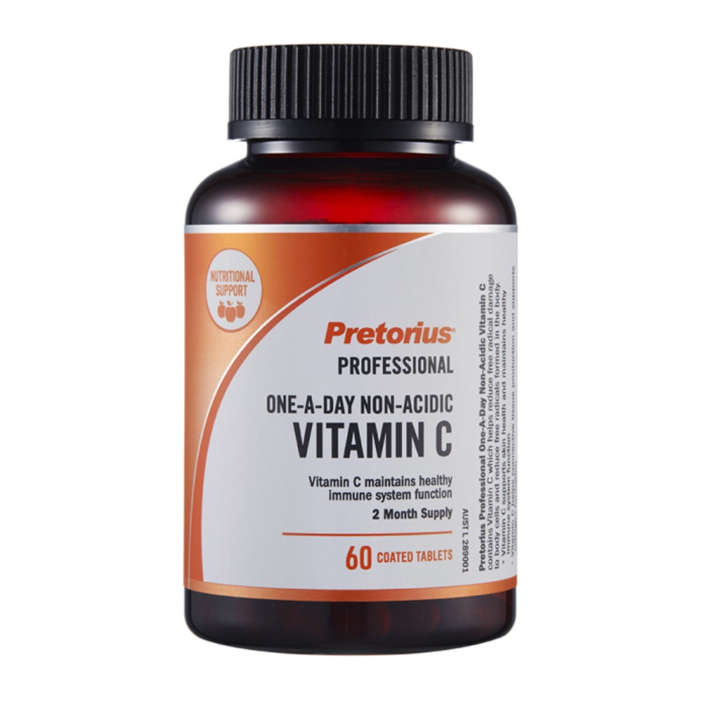 프리토리어스 원-어-데이 논-애시딕 비타민 C 60t, Pretorius One-A-Day Non-Acidic Vitamin C 60t