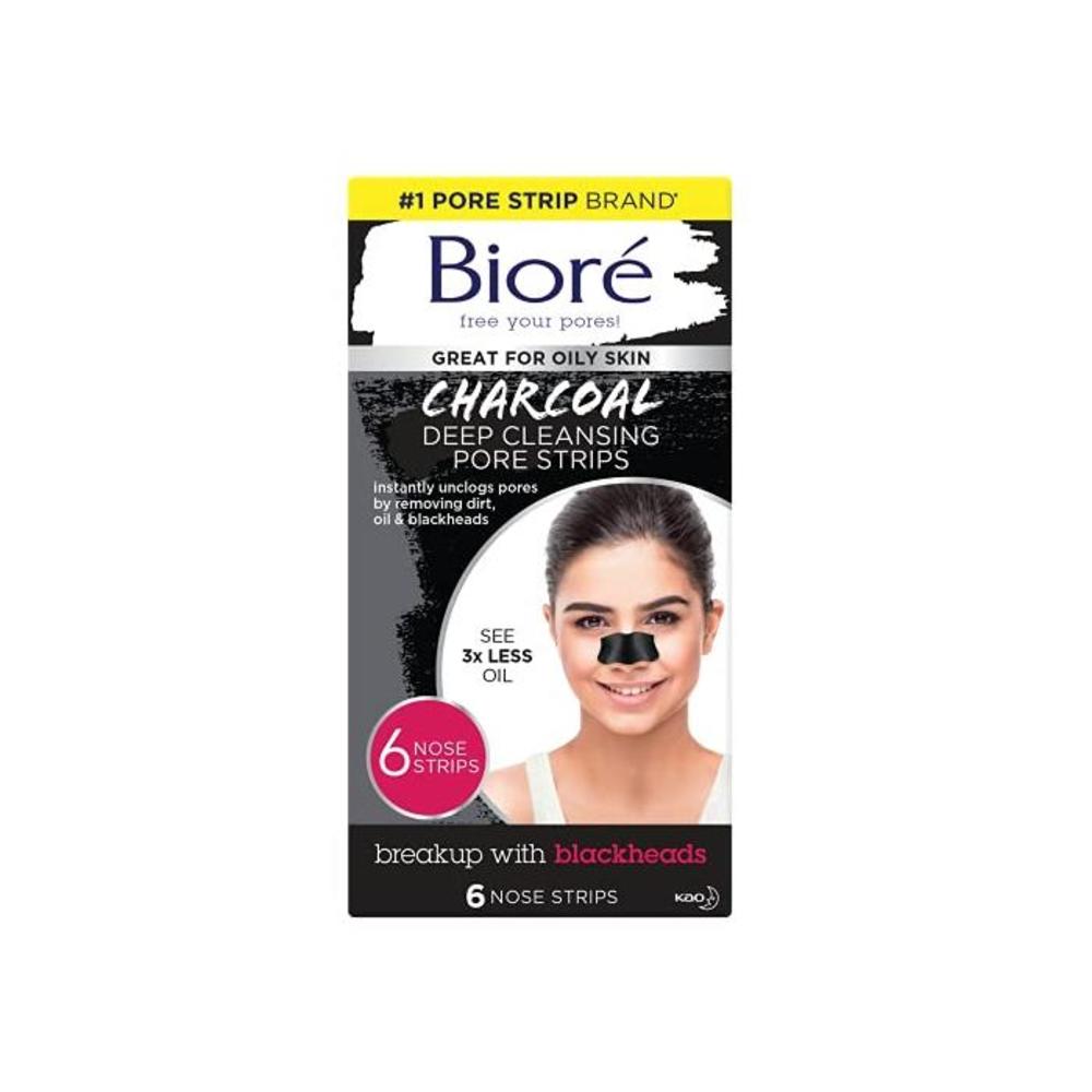 Biore Charcoal, Deep Cleansing Pore Strips for Blackhead Removal on Oily Skin, with Instant Blackhead Removal and Pore Unclogging, features Natural Charcoal, 3x Less Oily Feeling S B00V8EAR1Y