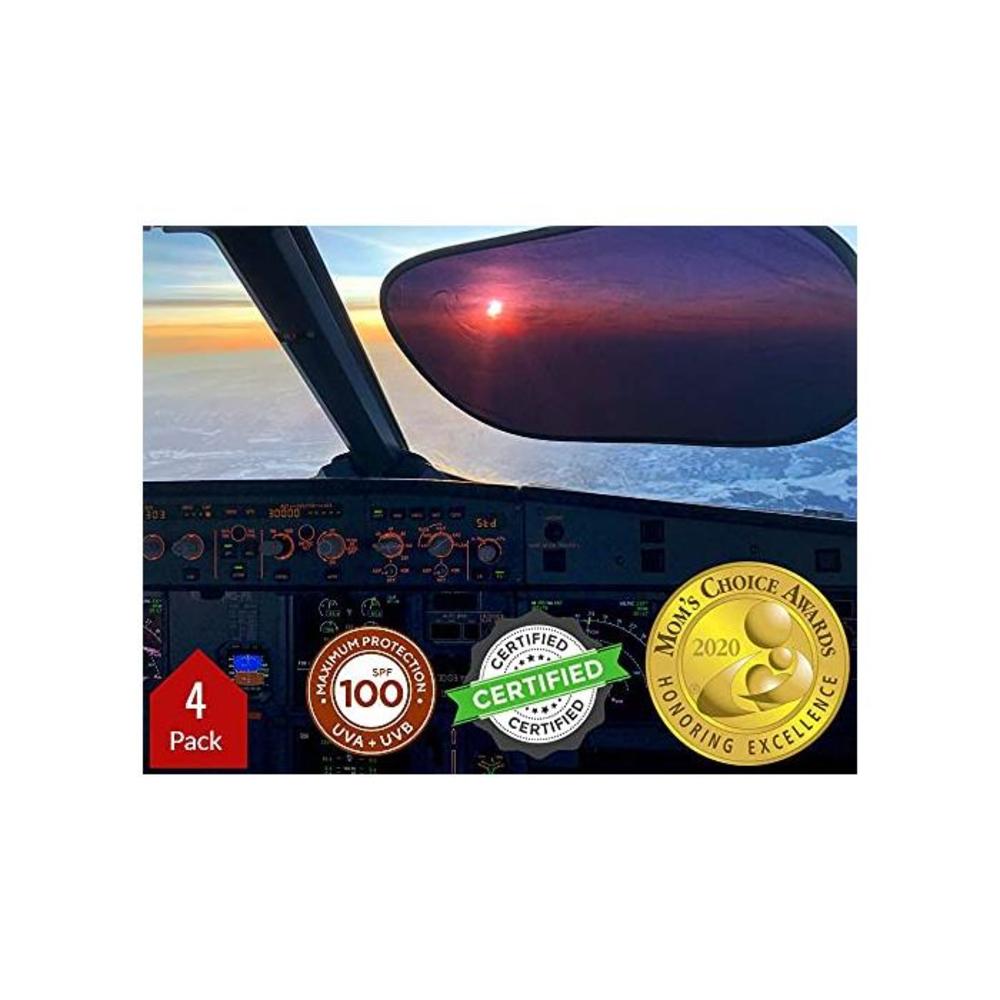 kinder Fluff Sunshade (4X)-The only Certified sunshades to Block 99.79% of UVA &amp; 99.95% UVB. Pilot Level Protection as Aircraft,Truck,Van,SUV,car Window Shade B084QHVL6S