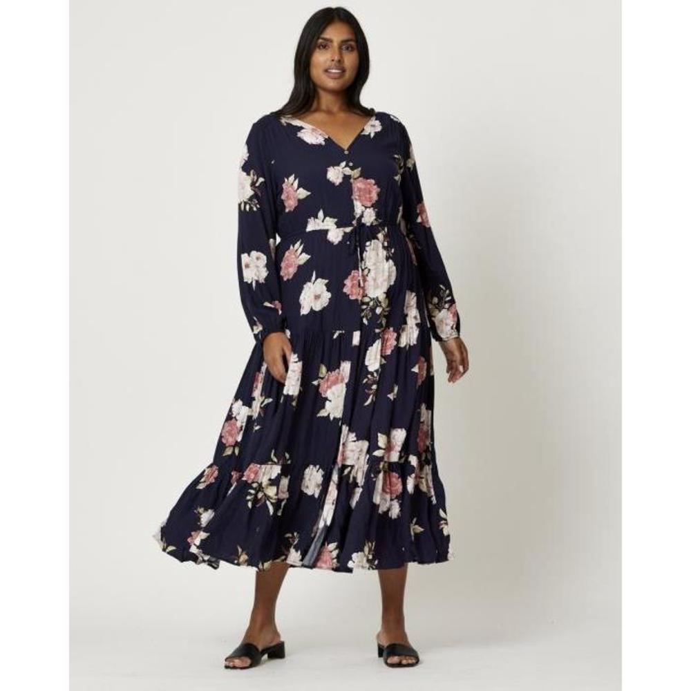 You &amp; All Plus Long Sleeve Floral Maxi Dress YO104AA37WSK