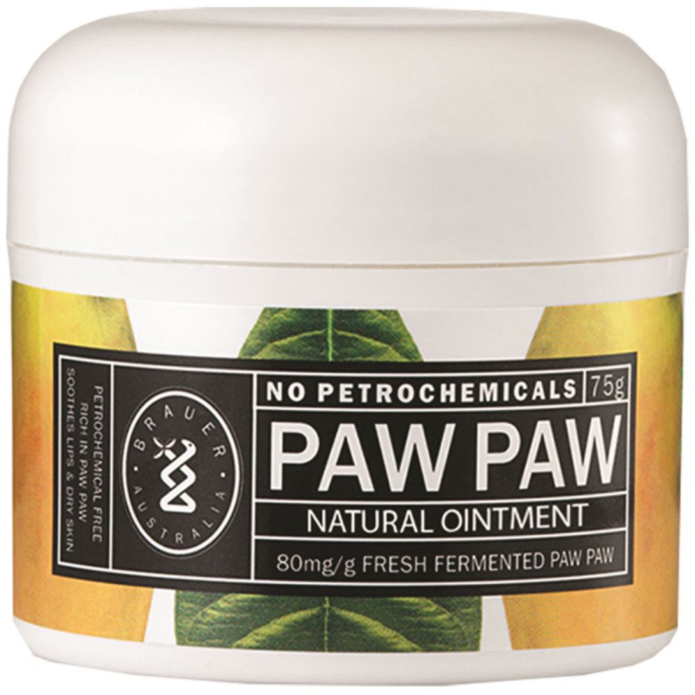 브라우어 포 포 내츄럴 오인트먼트 (80mg/g 프레쉬 퍼멘티드 포 포) 75g 터브, Brauer Paw Paw Natural Ointment (80mg/g fresh fermented paw paw) 75g Tub