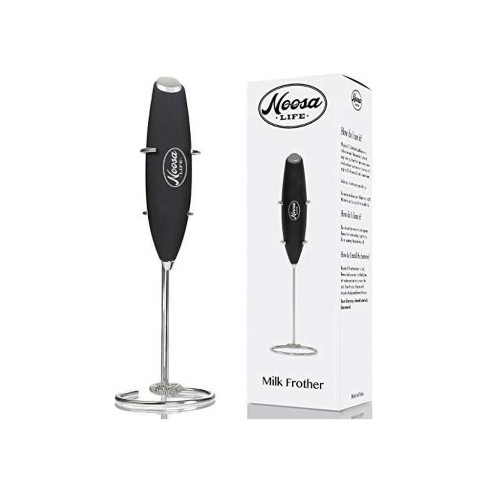 Noosa Life Milk Frother Handheld Electric Cappuccino Latte Maker Mini Blender Drink Mixer Make Beautiful Drinks at Home Instructions Included with Milk Foamer Almond Co B079GQ56ZN