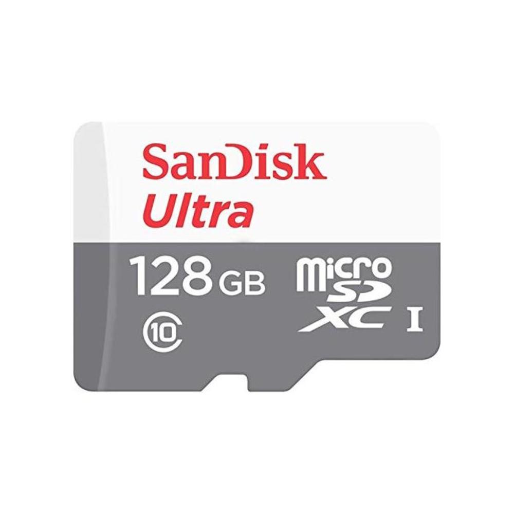 SanDisk 128GB Ultra MicroSDHCTM UHS-I Memory Card, White/Grey, MicroSD, SDSQUNS-128G-GN6MN B07HHD7C7T
