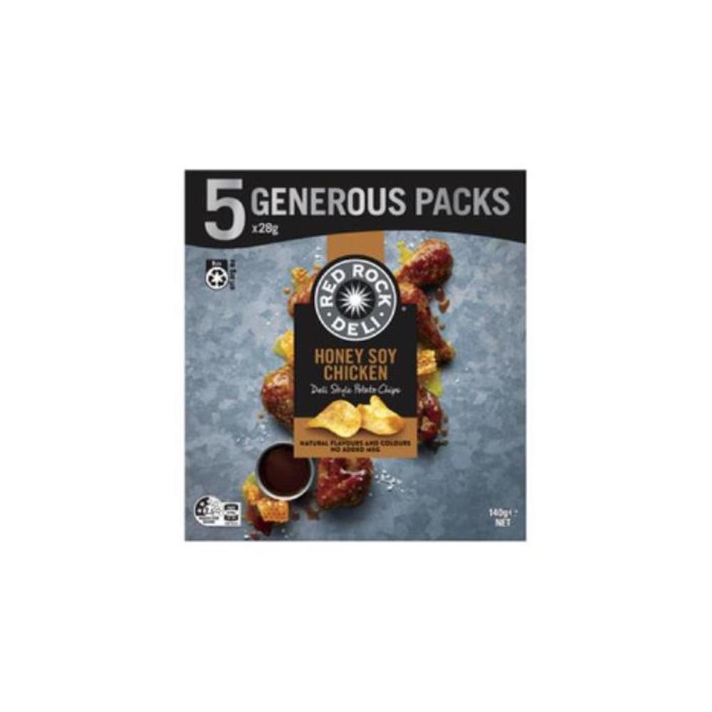 Red Rock Deli Potato Chips Honey Soy Chicken 5 Pack 140g