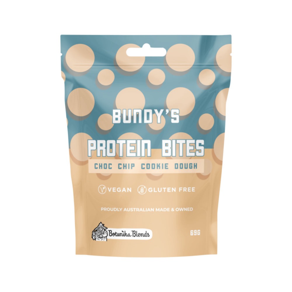 번디스 프로틴 바이트 초코 칩 쿠키 도우 69g, Bundys Protein Bites Choc Chip Cookie Dough 69g