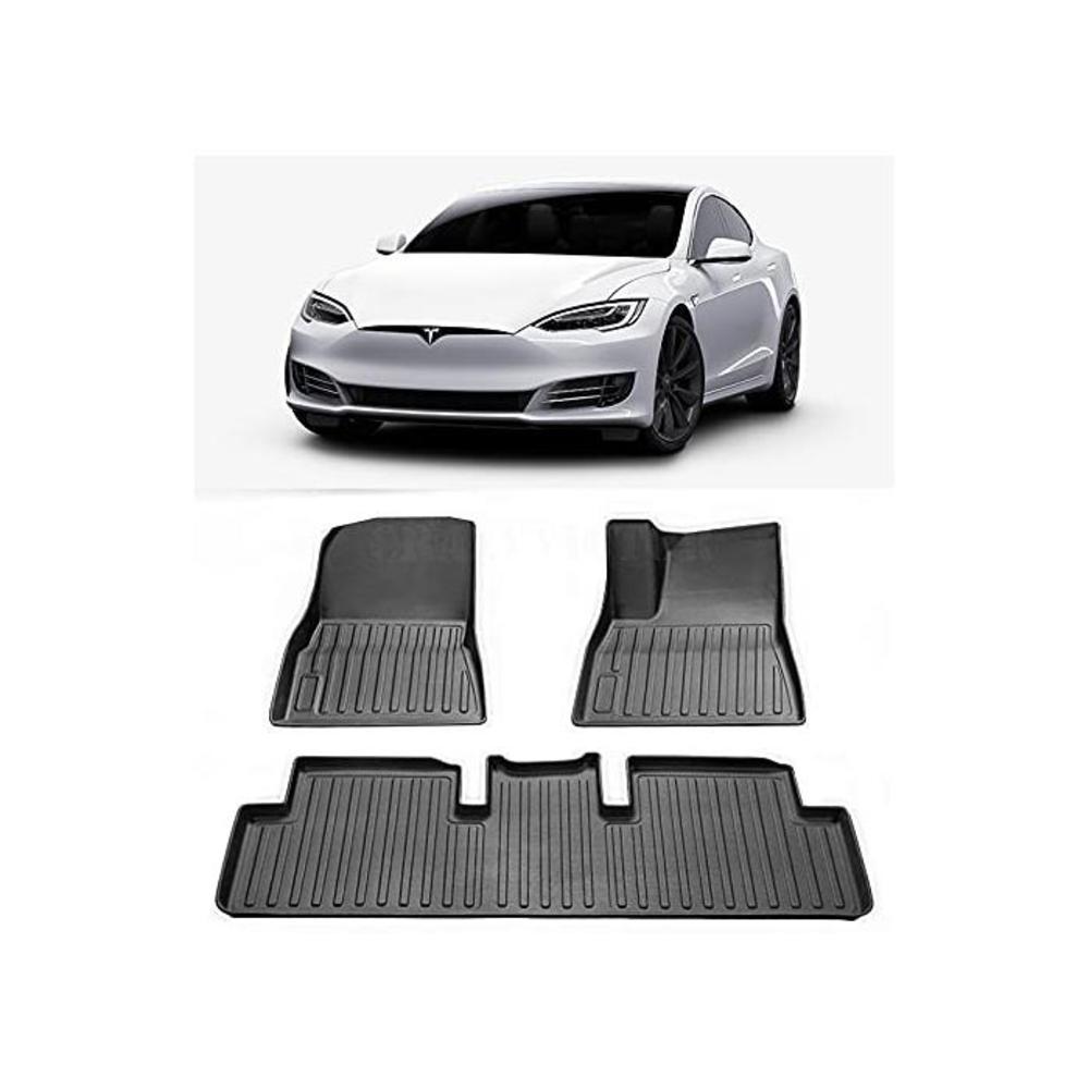 Perfect Fit Floor Mat for Tesla Model 3 2019-2021 3D Heavy Duty All Weather Car Mat Floor Liner Complete Set 3 Piece Set Front Rear 2 Row Seat B09FZ2J1YH