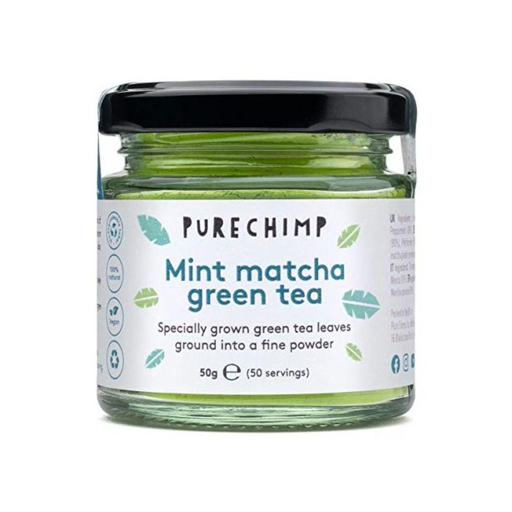 Matcha Green Tea Powder 50g(1.75oz) by PureChimp Ceremonial Grade from Japan Pesticide-Free Recyclable Glass Jars &amp; Aluminium Lid (Mint) B01DSXK88E