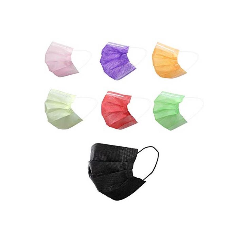 70 Pcs Multicolored Disposable Face Masks 3-ply Breathable Non-Woven Mouth Cover for Personal 7 Color 70 Packs Masks Individually Wrapped B08J43HKZJ
