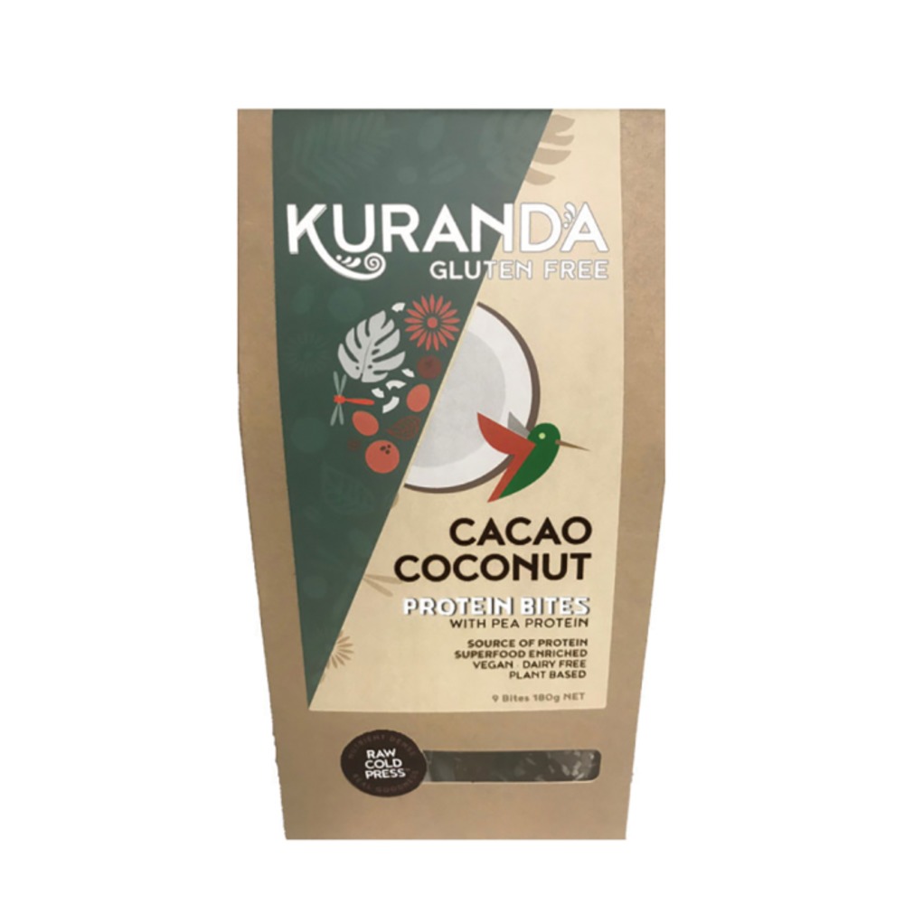 쿠란다 글루틴 프리 프로틴 바이트 카카오 코코넛 20g x팩, Kuranda Gluten Free Protein Bites Cacao Coconut 20g x 9 Pack