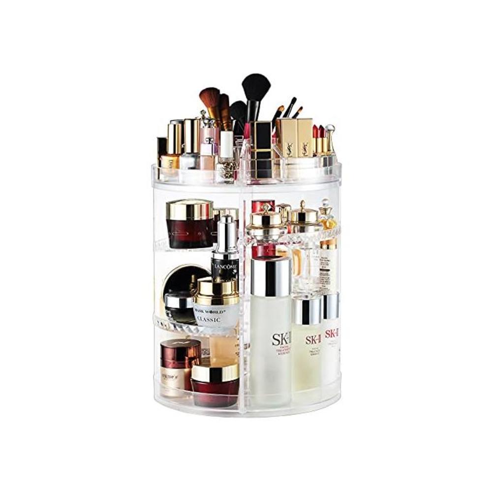 Makeup Organizer, 360 Degree Rotating Adjustable Cosmetic Storage Display Case with 8 Layers Large Capacity, Fits Jewelry,Makeup Brushes, Lipsticks and More, Clear Transparent B073S4PQ6H