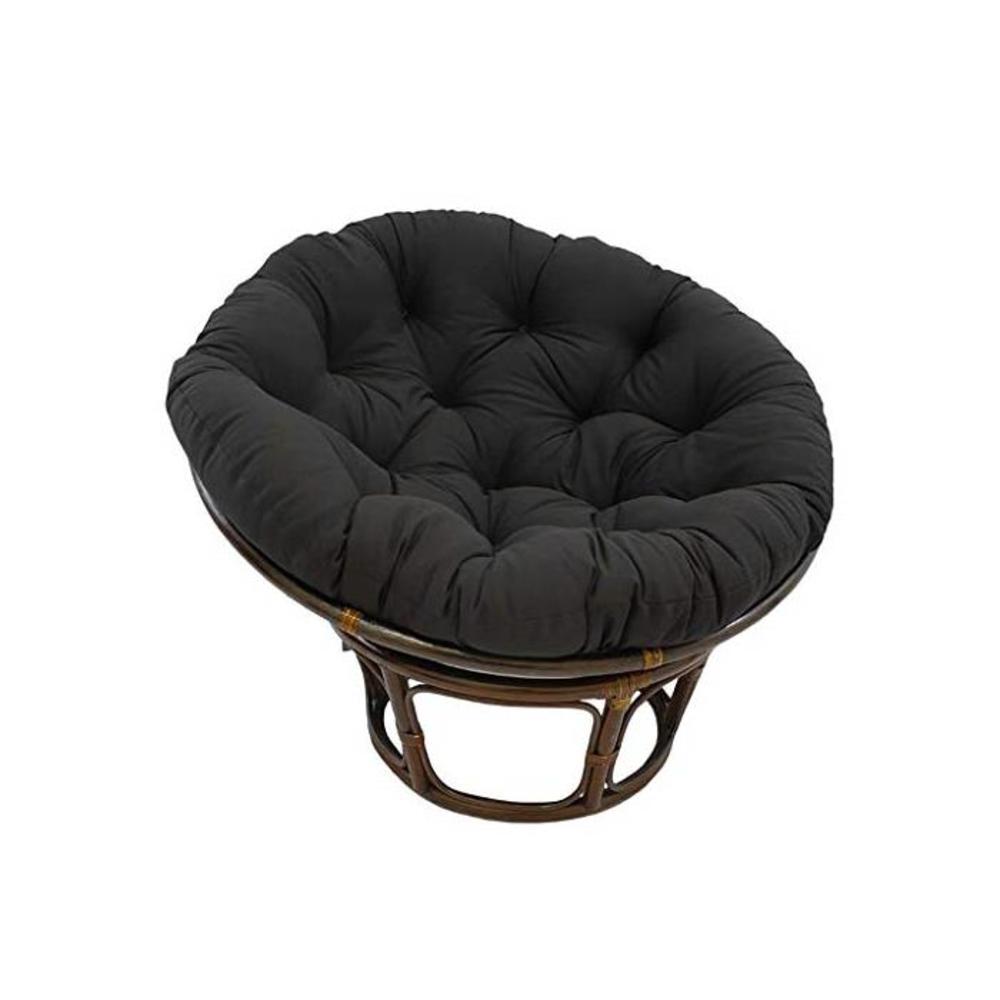 Round Solid Color Papasan Cotton Seat Cushion, Movable Soft Waterproof Round Cushion, for Rattan Chair Terrace 120 X 120 Cm/47.24 X 47.24Inch (Not Including Chair),Black B08LKXCSZ3