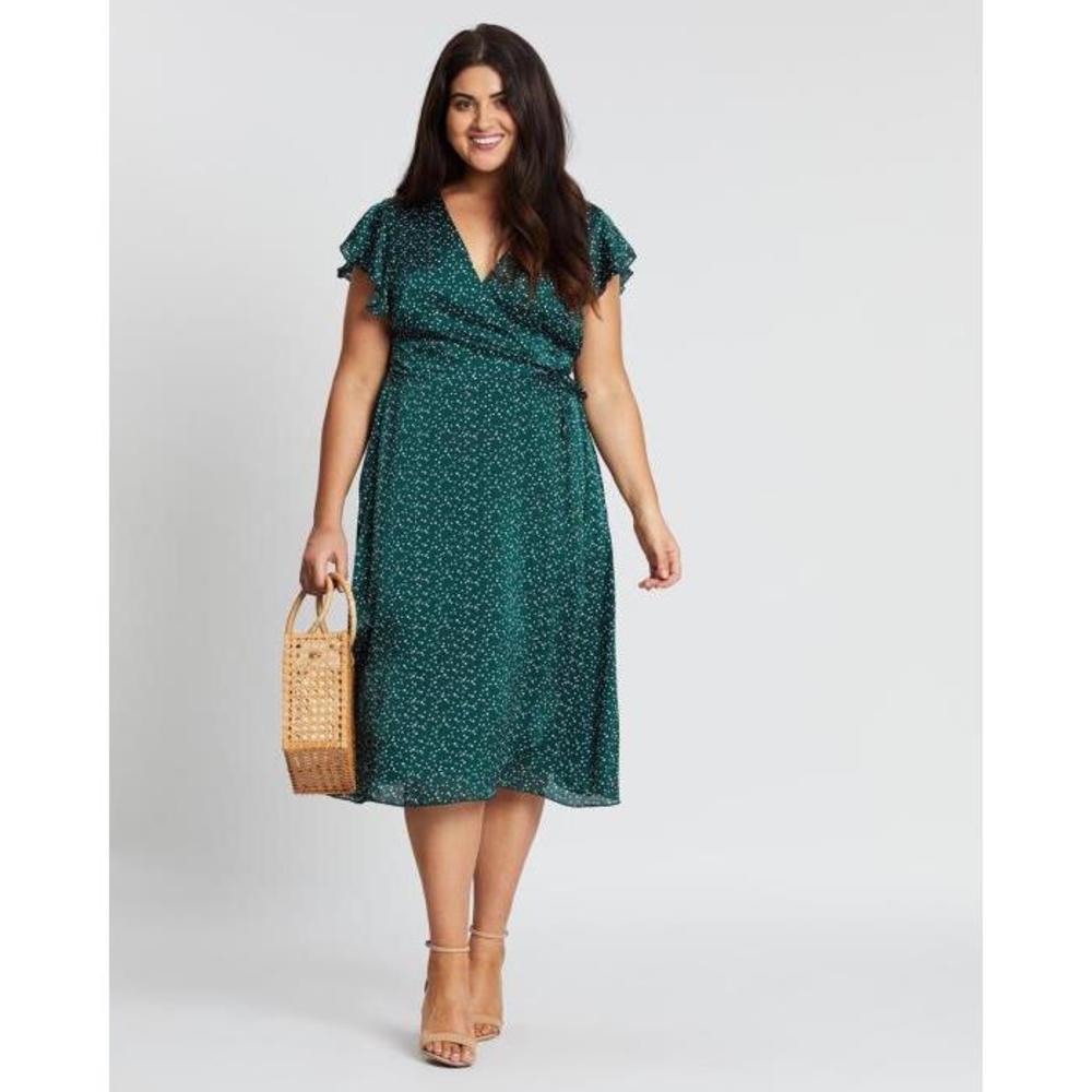 Atmos&amp;Here Curvy Shali Wrap Front Dress AT763CA66DSZ