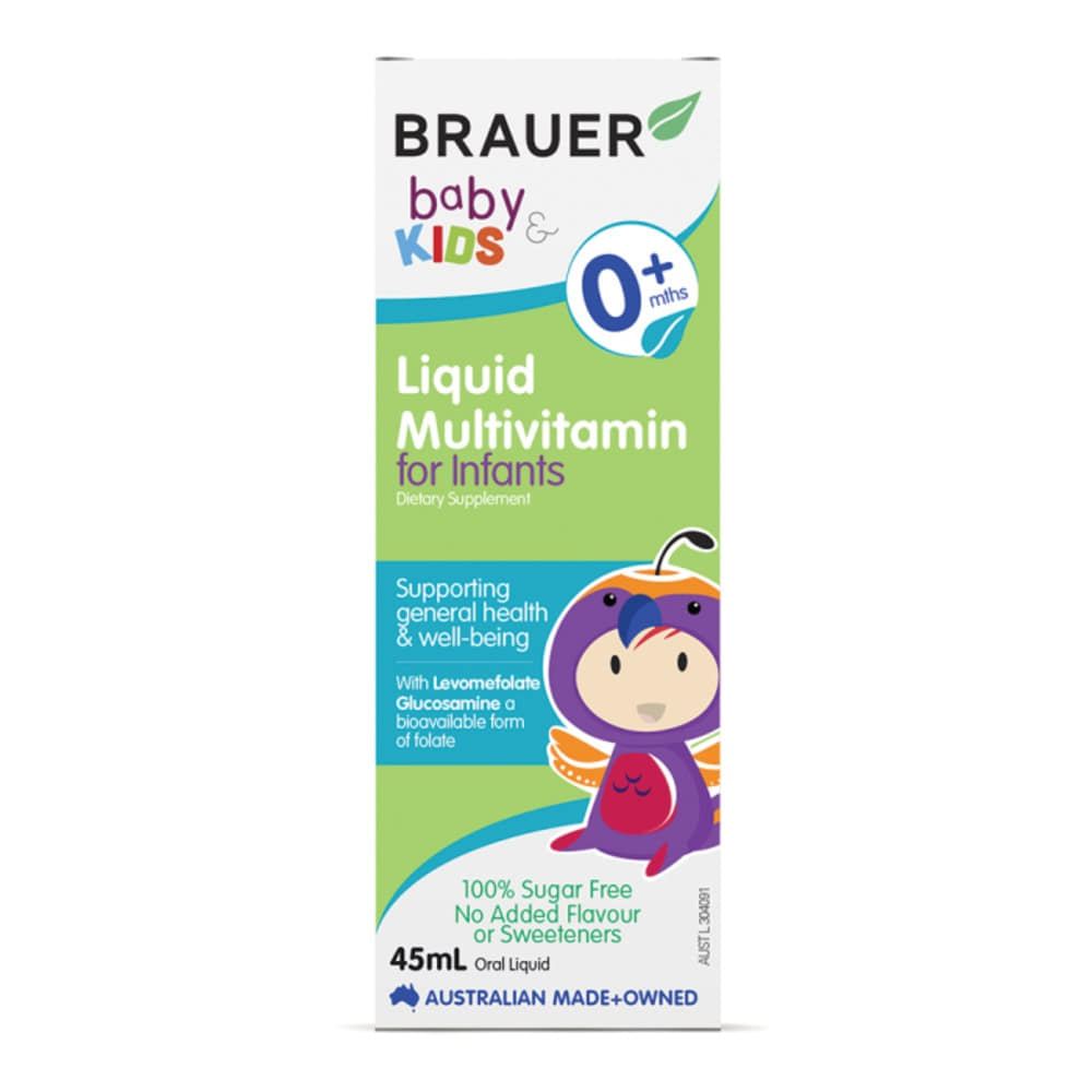 브라우어 배이비 and 키즈 리퀴드 멀티비타민 포 인펙츠 (0+ 먼스) 45ml, Brauer Baby and Kids Liquid Multivitamin for Infants (0+ months) 45ml