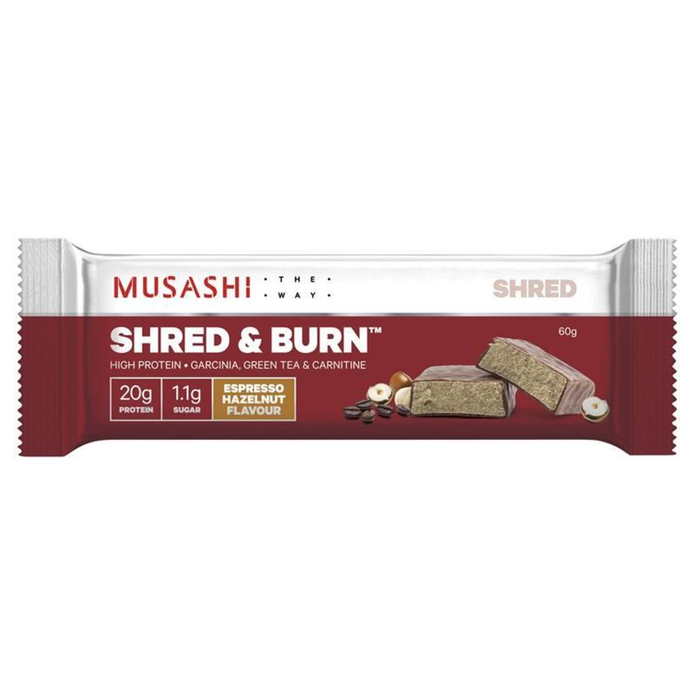 무사시 쉬어드 앤 번 바 헤이즐럿 엑스프레소 60g Musashi Shred and Burn Bar Hazelnut Expresso 60g