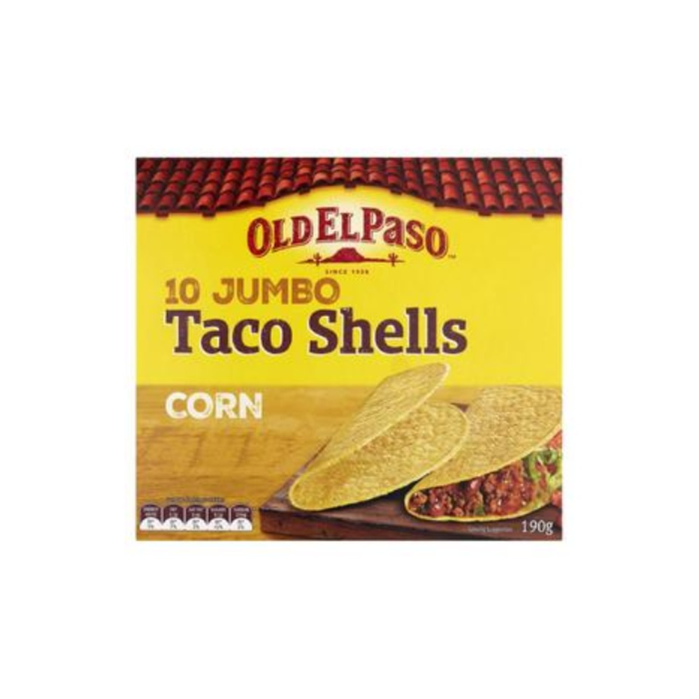 올드 엘 페이소 콘 점보 타코 쉘 10 팩 190g, Old El Paso Corn Jumbo Taco Shells 10 pack 190g