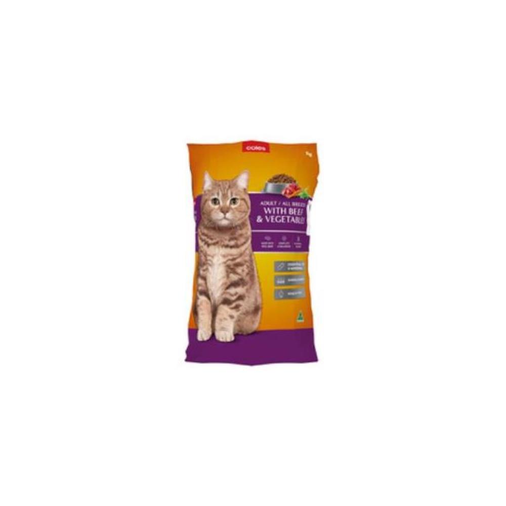Coles Beef Vegetables &amp; Cheese Flavour Dry Adult Cat Food 1kg 5056942P