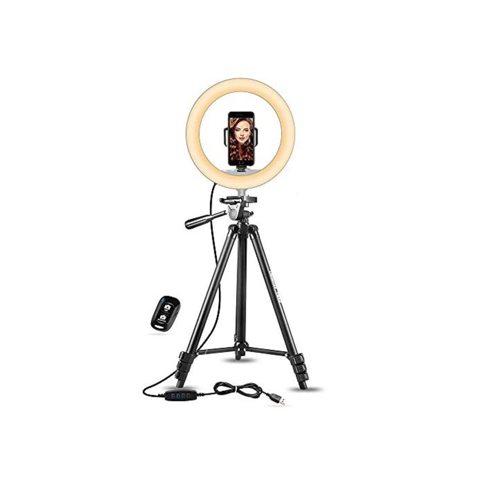 10 Selfie Ring Light with 50 Extendable Tripod Stand &amp; Flexible Phone Holder for Live Stream/Makeup, UBeesize Mini Desktop Led Camera Ringlight for YouTube Video, Compatible with i B07QFV72LK