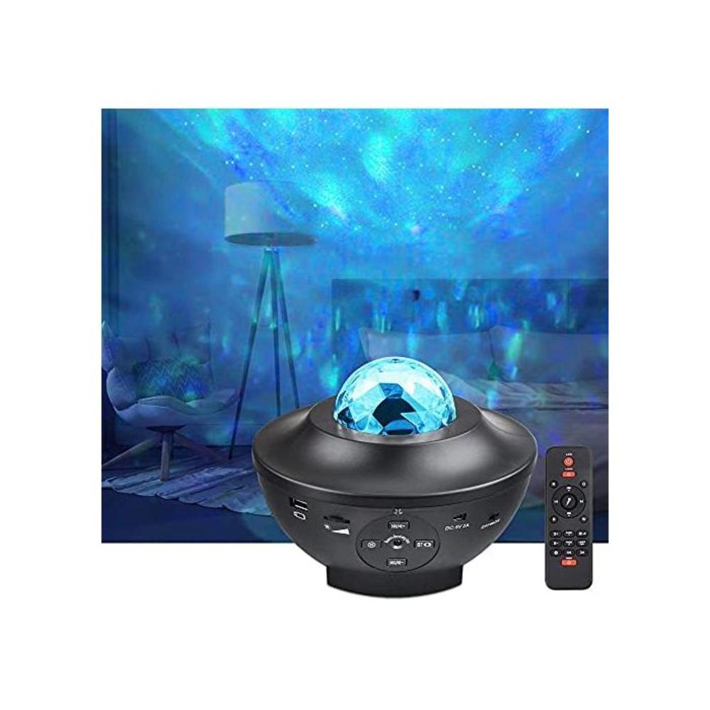 LED Projector Lights - COSANSYS Ocean Wave Star Sky Night Light with Music Speaker,Sound Sensor, Remote Control,360°Rotating Sleep Soothing Color Changing Lamp for Stage Bedroom We B08CXBL516