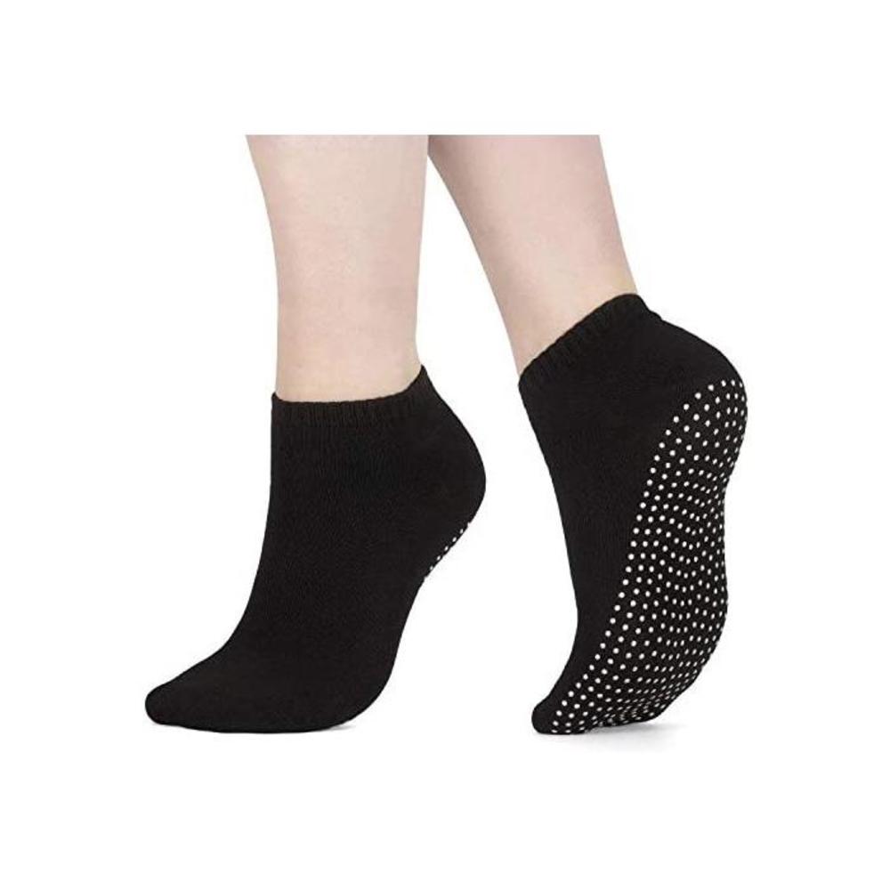 3X Pairs Non Slip Yoga Pilates Socks for Martial Arts Fitness Dance Barre Anti-Slip/Non-Slip, Full Toe Ankle Grip Socks Size 6-10 B07YG4Q6CV
