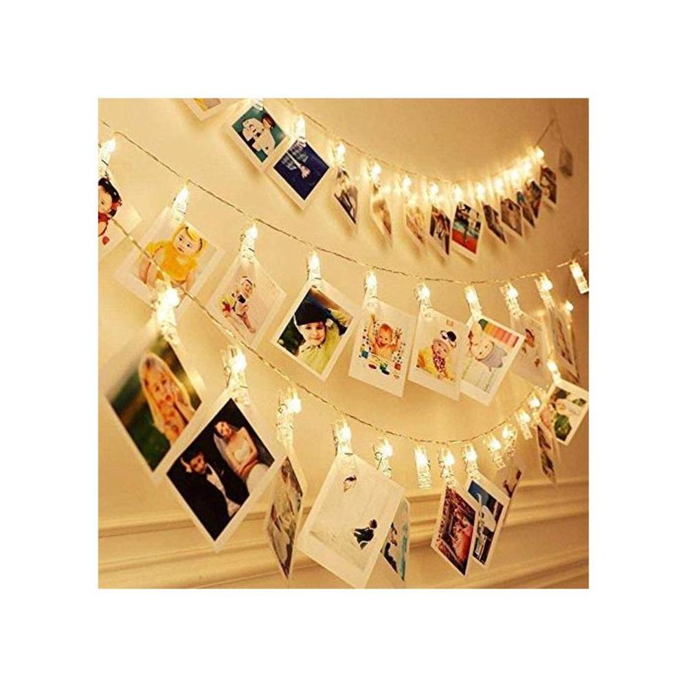 20 LEDs Photo Clip String Lights,Tobeape 3m Peg Lights for Photo Peg,Battery Powered Fairy Lights for Decoration Hanging Photo, Notes, Artwork (Warm-White) B085WYQFBH