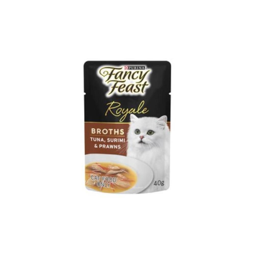 Fancy Feast Royale Broths Tuna Surimi &amp; Prawns Pouch Cat Food 40g 8998043P