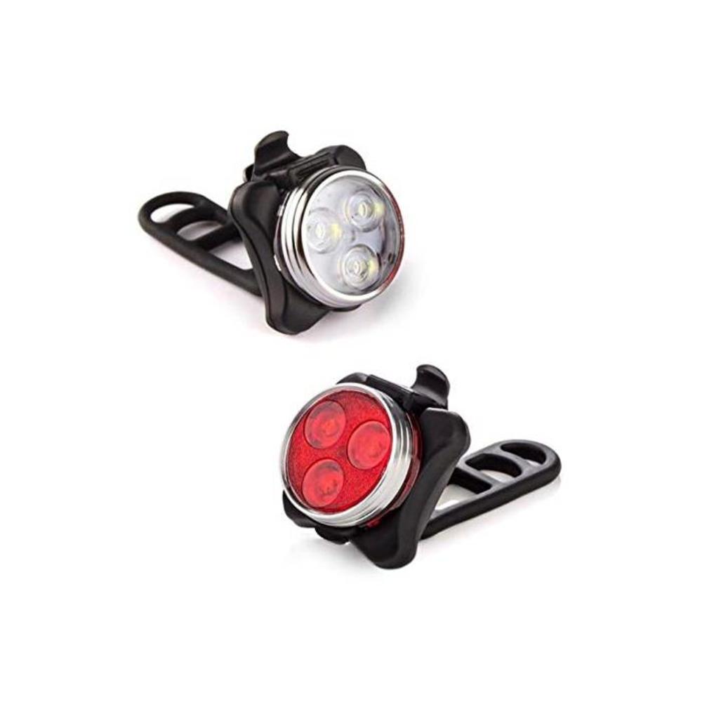 Strontex Bike Lights Front and Back Rechargeable Set for Kids and Adults, LED, Easy to Mount, 4 Light Modes, 650mah Lithium Battery, Water Resistance IPX4 (2 USB Cable and 4 Strap B07T7G1F8F