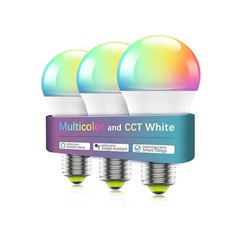 Smart Light Bulb No Hub Required, Zombber A19 E27 7w (60w Equivalent) 2700k-6500k Dimmable Multicolor WiFi LED Bulb, Compatible with Alexa Google Home Siri IFTTT (2 Pack) B07Y35S5W2