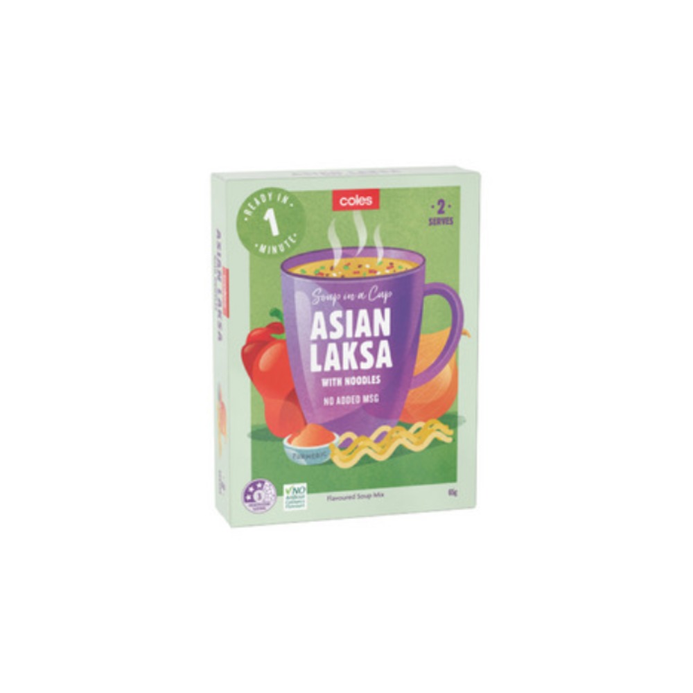 콜스 아시안 락사 수프 서브 2 65g, Coles Asian Laksa Soup Serves 2 65g
