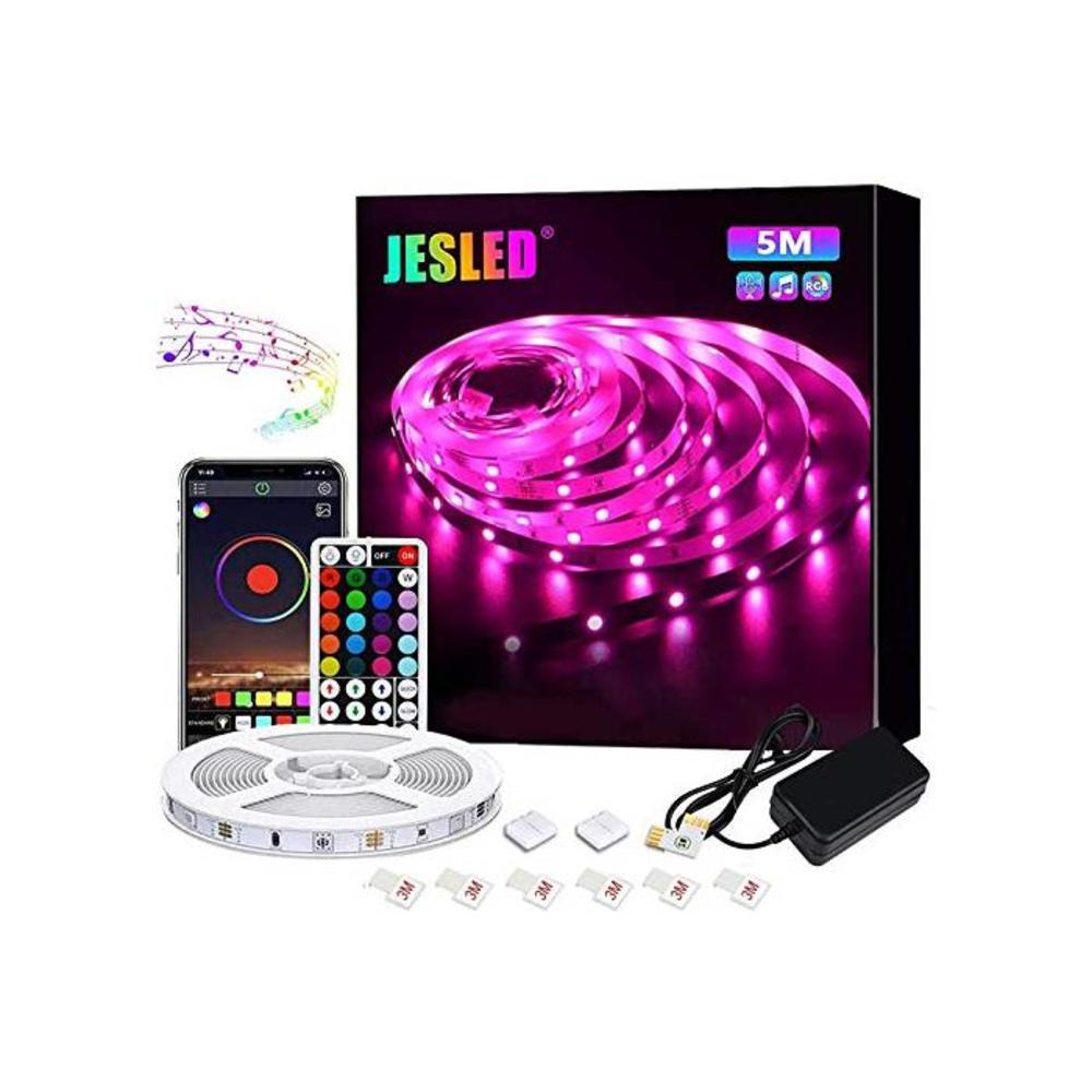 LED Strip Lights, JESLED 5M Bluetooth Led Strip Lights with 44 Keys IR Remote Controller, Smart Led Strip Lights for Bedroom,TV, Party, Home Decoration B083QGFJH9