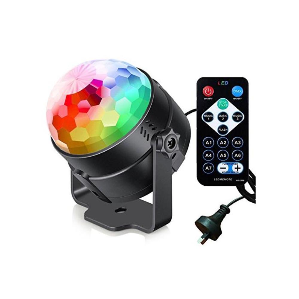 Disco Ball Party Lights iThird Sound Activated 7 Modes DJ Lighting Stage Lighting RGB LED Strobe Lamp with IR Remote AU Plug for Party Birthday Bar Karaoke Christmas Wedding Show C B077YJ7D4H